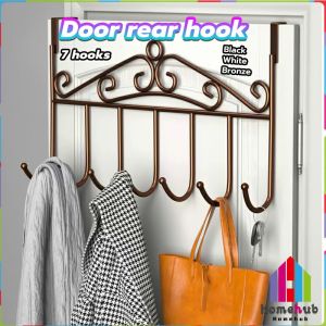 Homehub Door Rear Hook Door Hanging Clothes Hanging Door Rear Rack no Nail Clothes Hook Black White Bronze