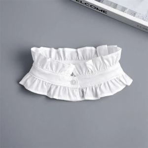Women Pleated Ruffled Stand Detachable Collar Blouse Shirt Stand Collar Decorative Neck Ruff Choker Clothing Accessory