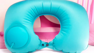 Press Type Inflatable U-Shaped & Square Travel Pillow - Foldable Portable Lightweight Ergonomic Neck Support for Home Office and Trave