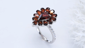 Lohaspie Jewelry Pure 4.5 Carats Solid Sterling Silver 925 Ring Original Natural Garnet Ring 925 Silver Ring Women Original Garnet Stone Red Ring For Women Silver 925 Jewelry
