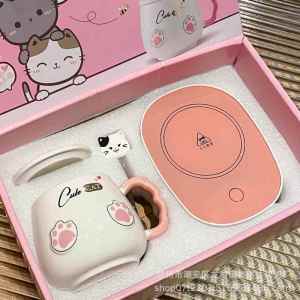 DIHUANTUO | Heated Ceramic Creative Mug With Spoon And Cover