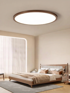 smeou | Ultra-thin Seamless Mid-century Modern Wood Colored Ceiling Light