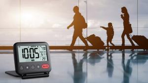 LCD Portable Travel Alarm Clock with Backlight Temperature Calendar Snooze Function Electronic Clock for Bedroom and Office