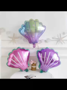 Large pearl shell foil balloon Mermaid shell Balloon Under the Sea Mermaid Theme Girl Birthday Party Decorations