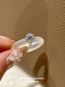 Exquisite White Agate Ring Natural Luminous Jewelry Elegant Chinese Style Silver Accessories Fashionable Womens Ring