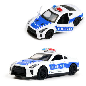 Collectible 1:43 Scale Alloy Police Car Model Toy Vintage Wind-Up Doll Machine Decoration Childrens Small Car Toy Vendors