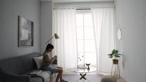 【2 Day Delivery】White Sheer Curtains for Living Room Day Curtain for Windows Curtains for Sliding Door Include Hook