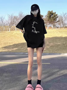 Áo Thun Nữ Tay Ngắn Màu Đen Mùa Hè 2025 Thiết Kế Mới Bán Chạy Nhất Áo Thun Cotton Phong Cách Hàn Quốc in Họa Tiết Thường Ngày