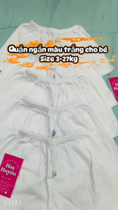 Combo 5 Quần Cộc Cotton cho bé trai bé gái sơ sinh màu trắng Chất 100% cotton Bossini - quần đùi chục màu trắng cho bé sơ sinh 3-27kg