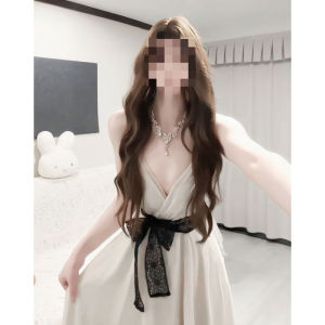 unifittoo | French Style V-Neck Strap Slimming Long Dress