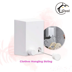 iDeal Home Retractable Clothesline Clothes Hanger Snless Steel String Dryer Hanging Clothes Line Home Indoor Wall Mounted Rope