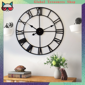 50cm / 60cm wrought iron wall clock Round home decoration Roman Art clock Living Room wall clock Cafe hanging decoration