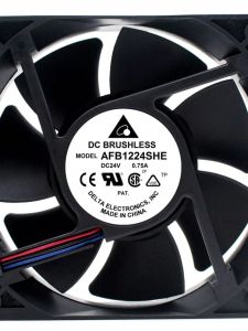 พัดลมระบายความร้อน Delta AFB1224SHE ความเร็วสูง ปริมาณลมมาก ไดรฟ์ปรับความถี่ 24V 075A ขนาด 12 ซม สำหรับฮาร์ดแวร์คอมพิวเตอร์
