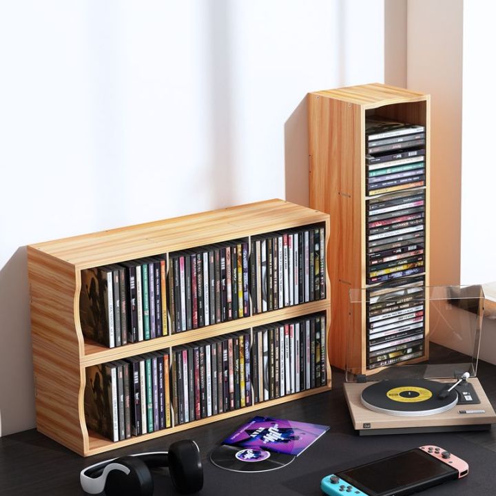 Desktop CD Rack Stand DVD Holder Large Capacity Vinyl Record Storage ...