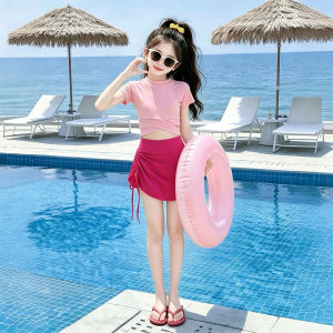 LIREGONGZHU | Cute Pink Split Design Girls Swimsuit