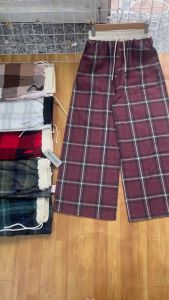 Quần baggy sọc caro vải xốp không nhăn co giãn thoải mái freesize 40-60kg tùy chiều cao