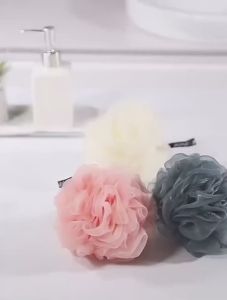 [MALAYSIA READY STOCK] 50g Nordic Bath Shower Sponge Mesh Pouf Shower Ball Shower Net Sponge Bath Ball