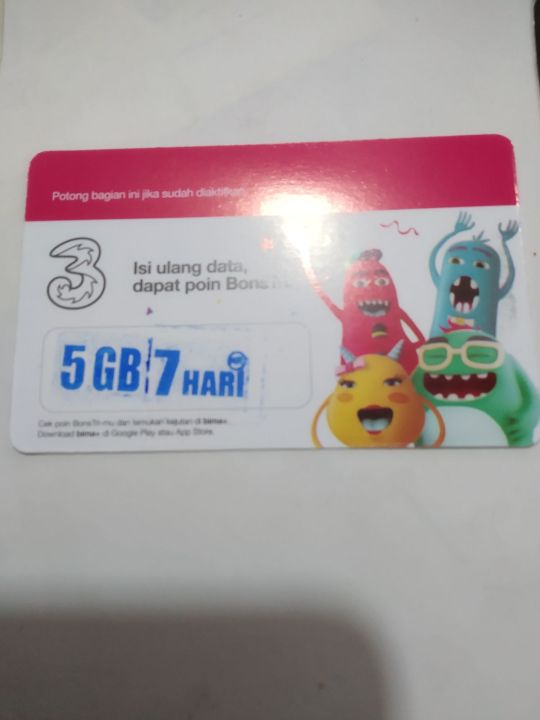 Voucher kuota Tri 5GB 7 hari nasional/ voucher Tri happy 5 GB 7 hari nasional