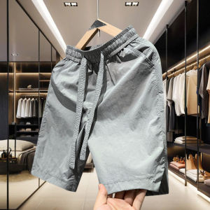 Summer 2025 Mens Loose Fit Five-Quarter Shorts Quick Dry Casual Pants Beachwear Comfortable Polyester Fiber Youth Fashion