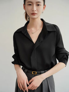 YAOMUHUA | Elegant V-Neck Satin Womens Shirt