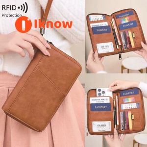 ฉันรู้ว่า RFID มัลติฟังก์ชั่นการบล็อกกระเป๋าใส่พาสปอร์ตรูดซิปที่ใส่สำหรับการเดินทางเอกสารและการเงินที่กระเป๋าใส่พาสปอร์ต