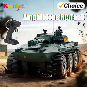 1/32 Tanks Model Amphibious Simulated Armored Tank Fighter RC Car in Brown Green Black Fun Police Vehicle Kids Toys for Boys
