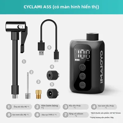 CYCLAMI | Bơm Lốp Xe Đạp Điện Cầm Tay Áp Suất Cao