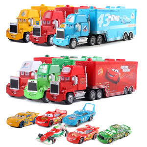 Disney Pixar Cars Trucks Toy Set The King Ramirez Hick Lightning Mcqueen Mack Uncle 1/43 Diecast Model Toys Childrens Gift