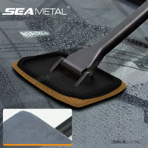 SEAMETAL Car Windshield Cleaning Brush Anti-fog Dust Brush Suede Coral Velvet Cloth Cover Detachable
