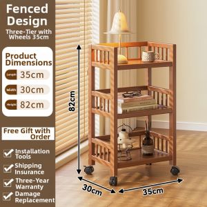 MOLORE | Tea Serving Cart Multi-use Wooden Cabinet