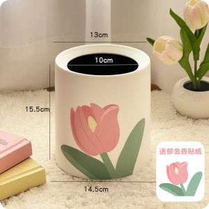 Cute Toilet Paper Holder Home Use Trash Can Bedroom Living Room Kitchen Bathroom Plastic Storage Bucket without Lid