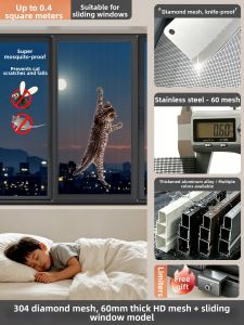 SONGYU | Mosquito-Proof Sliding Invisible Removable Custom Aluminum Screen Door