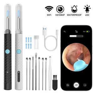 Visual Wireless Otoscope Ultra Thin 4.2MM Camera HD 1080P Ear Scope WiFi Endoscope for iOS/Android with Ear Wax Cleaning Tools