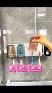 Bộ Nhả Kem Đánh Răng Tự Động - Kệ Dán Tường Đựng Đồ Nhà Tắm
