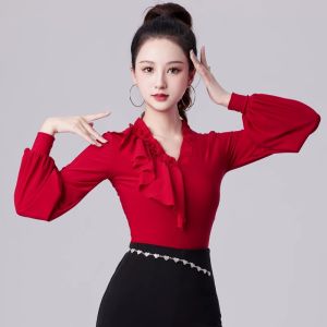 Latin Dance New Top National Standard Dance Social Dance Autumn and Winter Women Adult Modern Dance Practice Dance Top
