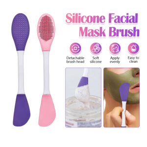 Double Headed Silicone Facial Cleansing & Mask Brush 2 In1 Facial Skin Care Scrub Exfoliator Face Wash Brush Deep Cleaning Tools