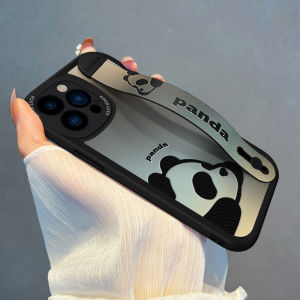 Creative Panda Wristband Phone Case for Apple 17 15/16ProMax Full Cover Soft Cartoon Female New Model Stand Air Jacket