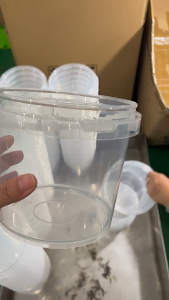 10PCS Plastic Bucket Container Airtight PP Jars With Lids Clear Container For Bulk Food Storage