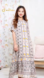 Baju kelawar kaftan labuh cotton corak etnik comfy breatheable dress tidur wanita stylish santai