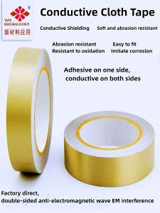 MEI CHENG Conductive Cloth Tape Single Side with Adhesive Double Side Conductive 20m Length/Roll