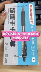 Hộp 12 Bút Gel G103 - Mực Nhanh Khô Ngòi 0.5mm Snowhite - Dành Cho Văn Phòng Học Sinh Sinh Viên