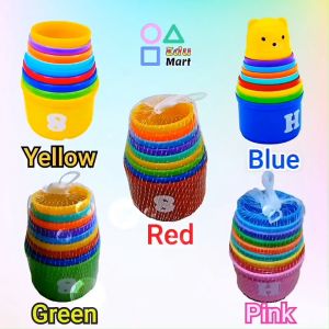 Educational Toys Rainbow Cups Stacking Mini Tower(Mainan Pendidikan Susun Bekas Warna Warni) 益智玩具彩虹杯叠塔