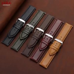 18mm 20mm 22mm 24mm Replacement Watchband Genuine Leather Watch Strap Vintage Brown Strap Quick Release Bracelet for Men Women