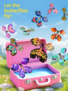 Outdoor Childrens Toy Flying Butterfly Spray Flower Gift Box Kite Park Spring Travel Essential Bamboo Dragonfly Toy