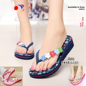 Womens Flat Sandals Fashion Floral Rubber Sole Slip-On Low Heel Comfortable Beach Thong Slippers Breathable Canvas Upgraded