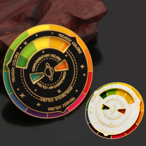 Spinning Color Compass Enamel Pins Novelty Rotatable Palette Wheel Brooches Aesthetic Clothes Backpack Hat Jewelry For Friends