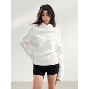 withmin | Đồ Knitwear Đen Rộng Rãi và Linh Hoạt Ấm Áp
