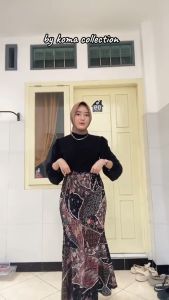 Couple Kemeja Batik Pria Cm Sage Dan Rok Duyung Plisket S - Jumbo Couple Kebaya Couple Viral