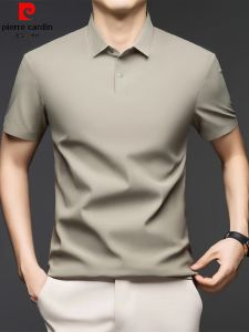 Áo Thun Polo Pierre Cardin Ice Silk Tay Ngắn Mùa Hè Cho Nam Trung Niên Cổ Polo Màu Trơn Không Đường May Mỏng Thoải Mái