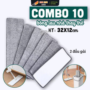 Combo 5/10 bông lau nhà thay thế cho cây lau nhà tự vắt SIZE 32x12cm chất liệu cotton siêu thấm hút Miếng Lau Nhà Thay Thế Dành Cho Cây Lau Hình Chữ Nhật
